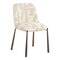 Eetkamerstoel Lana Graffic stof, kleur Beige
