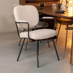 Eetkamerstoel Lausanne Met armleuning, Bouclé