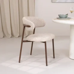 Eetkamerstoel Micah Stof en metaal, kleur Hush