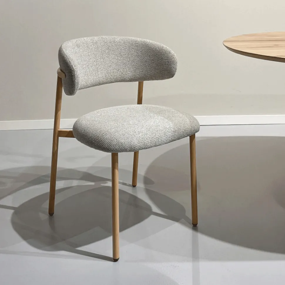 Eetkamerstoel Micah Stof en metaal, kleur Hush