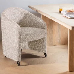 Eetkamerstoel op wielen Cordo Melange stof