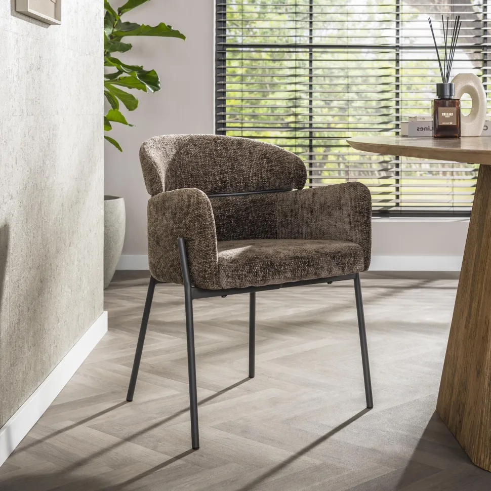 Eetkamerstoel Shallen Geweven stof