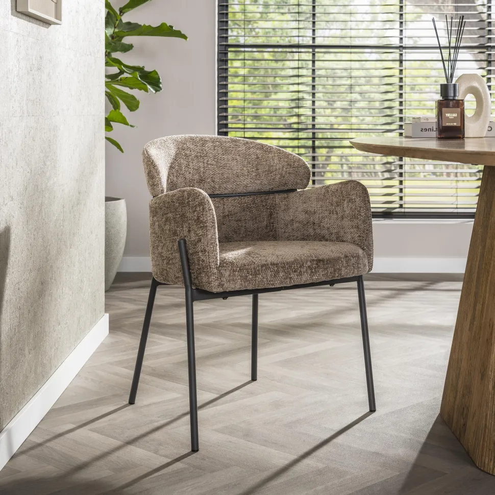 Eetkamerstoel Shallen Geweven stof