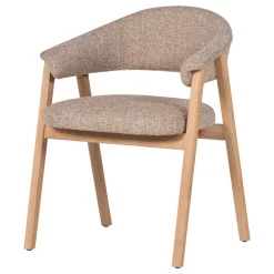 Eetkamerstoel Tunar Geweven stof en eikenhout