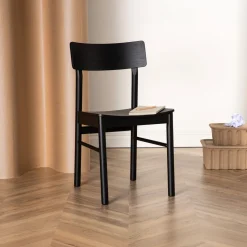 Eetkamerstoel Waylen Berkenhout, kleur Zwart