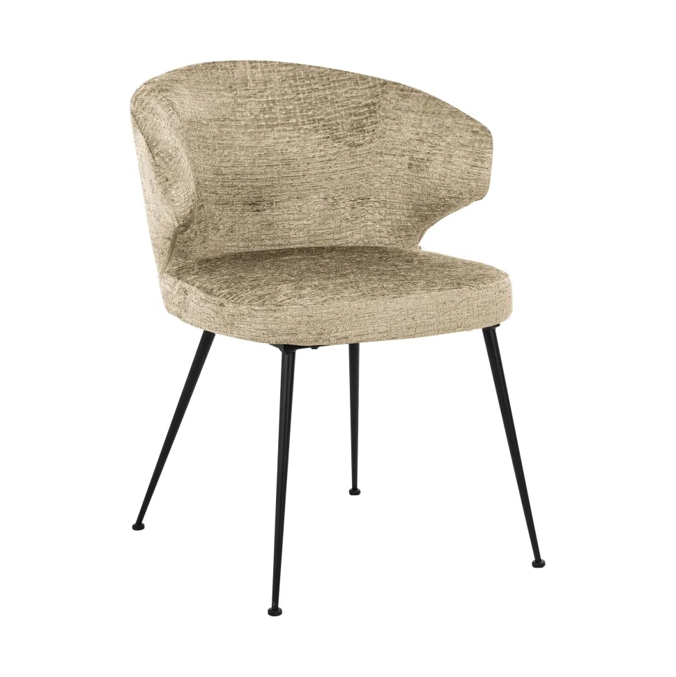 Eetkamerstoel Xandra Chenille, kleur Desert