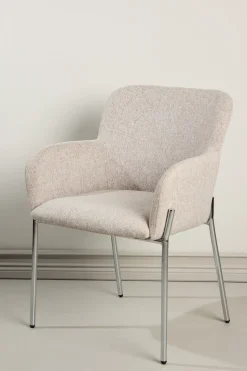 Eetkamerstoel Yaakov kleur Beige/Chroom