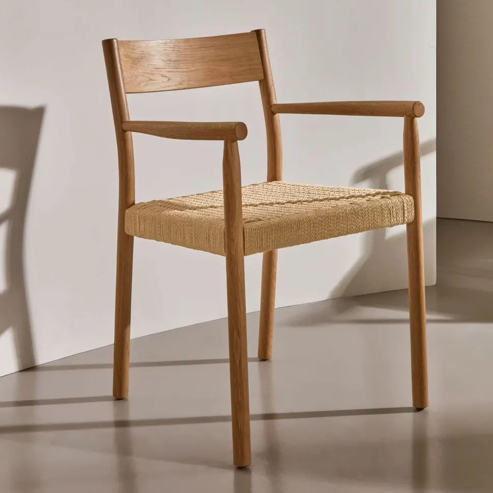 Eetkamerstoel Yalia Eikenhout en touw