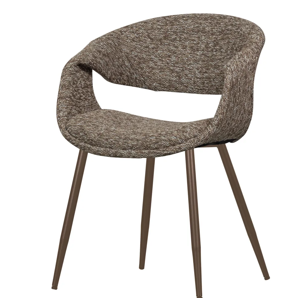 Eetkamerstoel Yossi Koperkleurig onderstel, Geweven stof