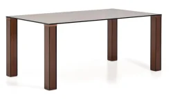Eettafel Adularia Glas, kleur Bruin