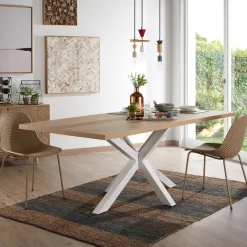 Eettafel Argo kleur Wit/Eiken