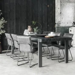 Eettafel Beam Teakhout, kleur Zwart