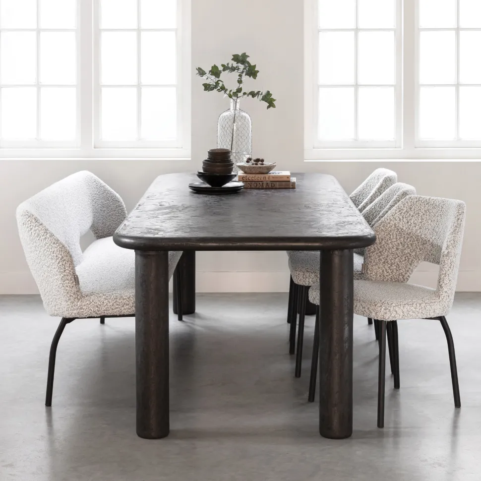 Eettafel Clio Betonlook, kleur Zwart