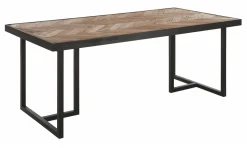 Eettafel Criss Cross Visgraat, Hout en staal