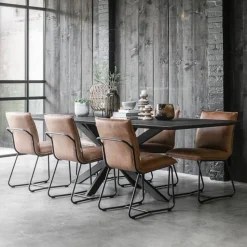 Eettafel Curves Teakhout, kleur zwart