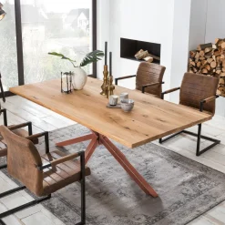 Eettafel Dashawn Eikenhout, kleur Bruin