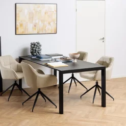 Eettafel Latandra Keramiek, 200 x 90cm, kleur Zwart