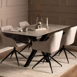 Eettafel Line Keramiek, kleur Grijs