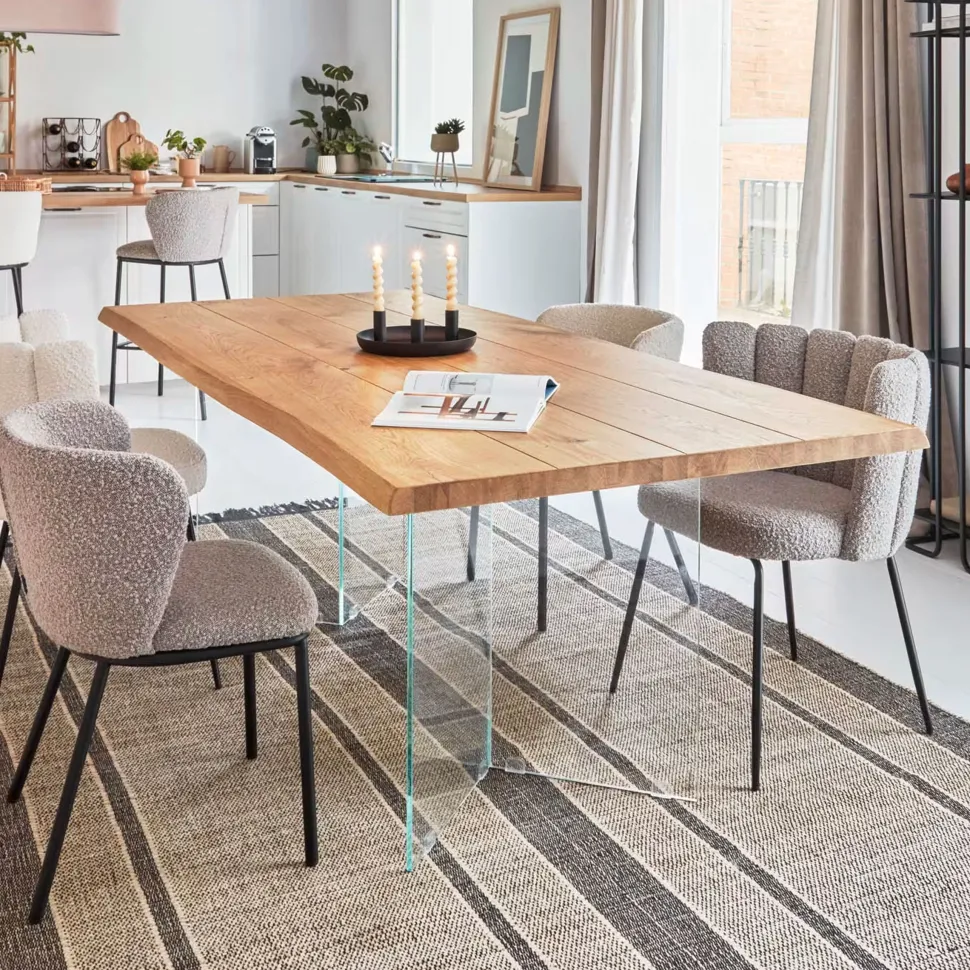 Eettafel Lotty Eiken/Glas