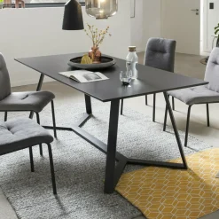 Eettafel Matias 180 x 90cm, kleur Zwart