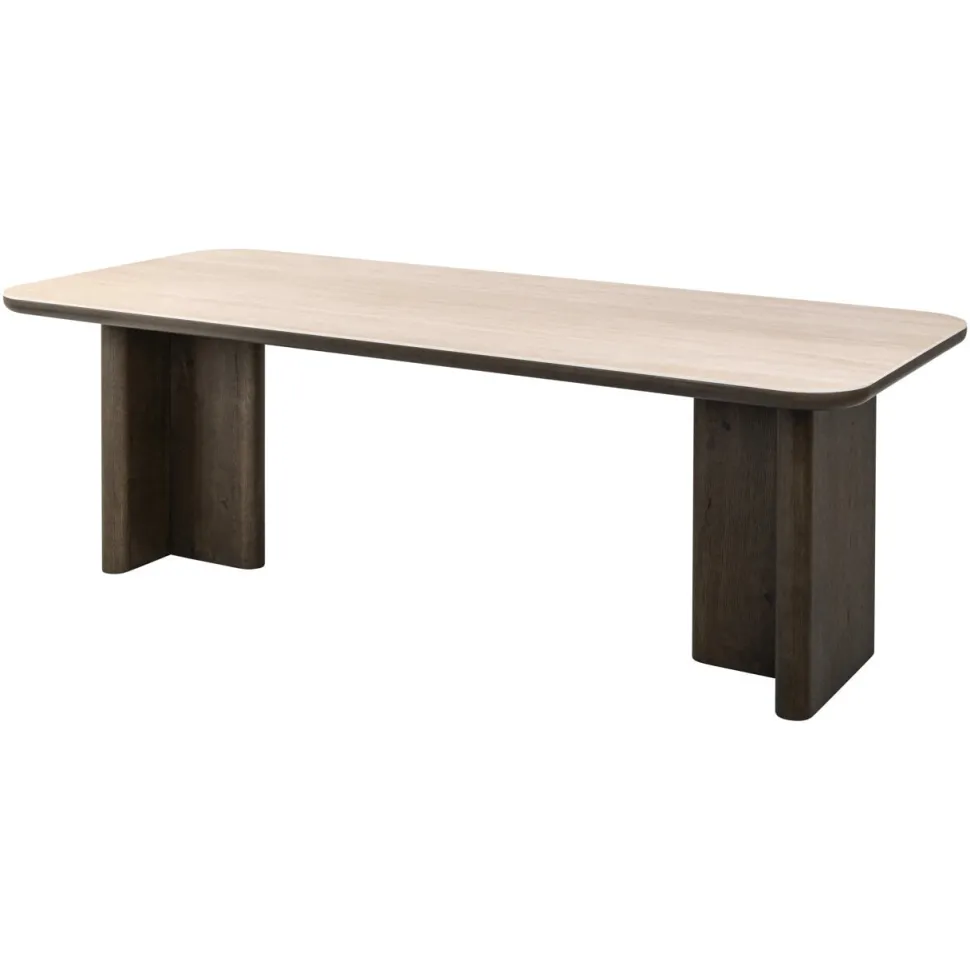Eettafel Nando Travertin en eiken