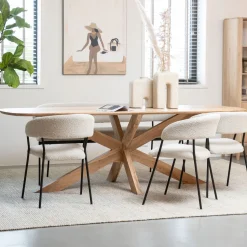 Eettafel Nikki Acaciahout, kleur Naturel