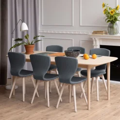 Eettafel Ove Eiken Whitewash, 210 x 100cm