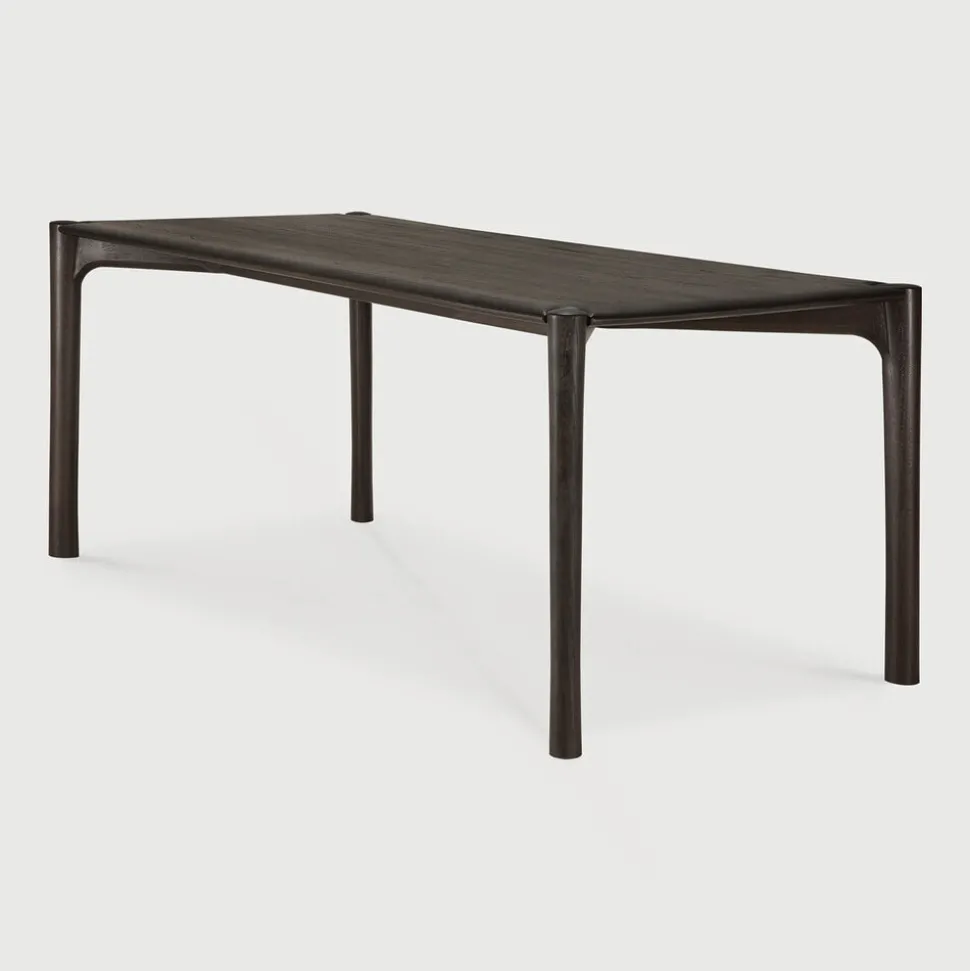 Eettafel PI Gevernist Teakhout, kleur Donkerbruin