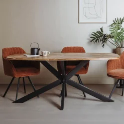 Eettafel Silvi Deens ovaal, Mangohout, kleur Naturel