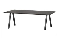 Eettafel Tablo Eiken, Met 2-standen poot, kleur Blacknight