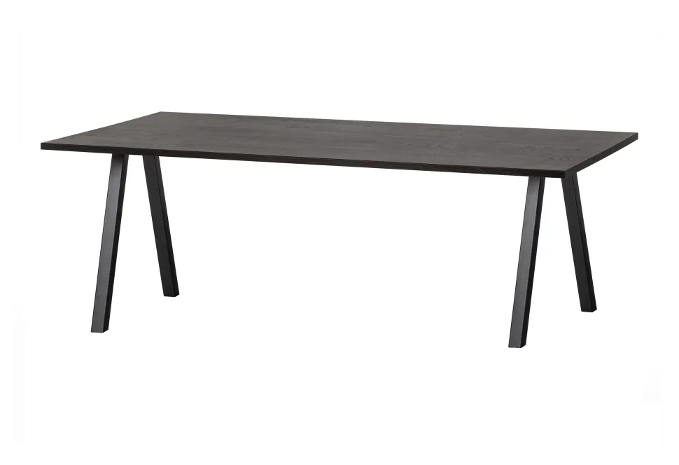Eettafel Tablo Eiken, Met 2-standen poot, kleur Blacknight