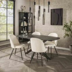 Eettafel Toria Deens ovaal, Marmerlook