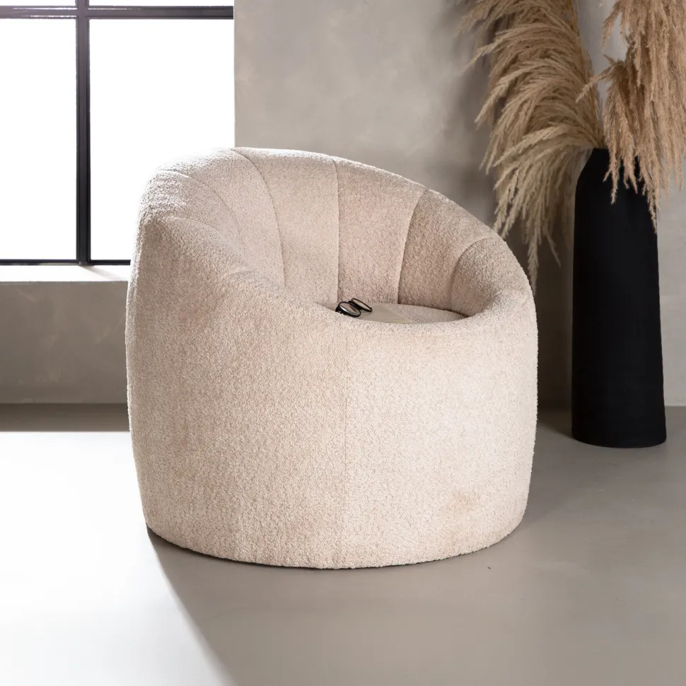 Fauteuil Alea Bouclé, kleur Beige