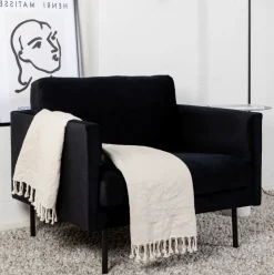 Fauteuil Bladimir Velvet, kleur Zwart