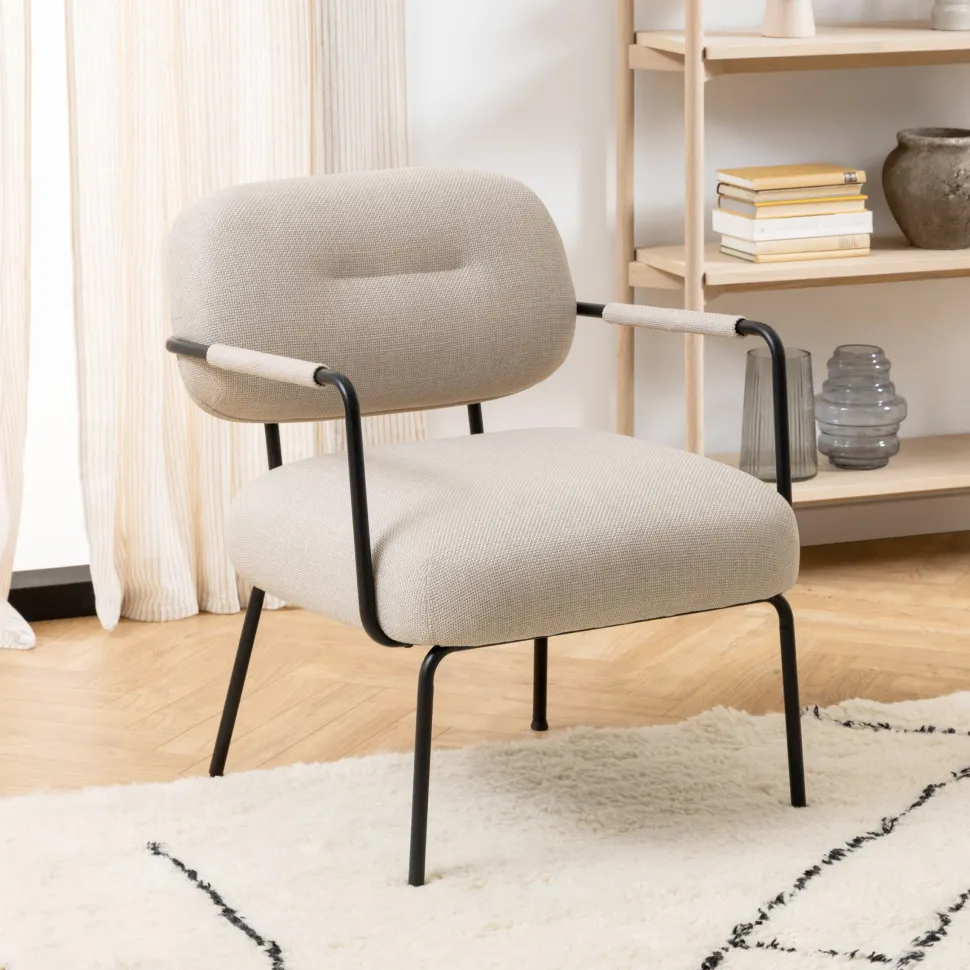 Fauteuil Calyn Stof, kleur Beige