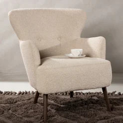 Fauteuil Cerrissa Bouclé, kleur Beige