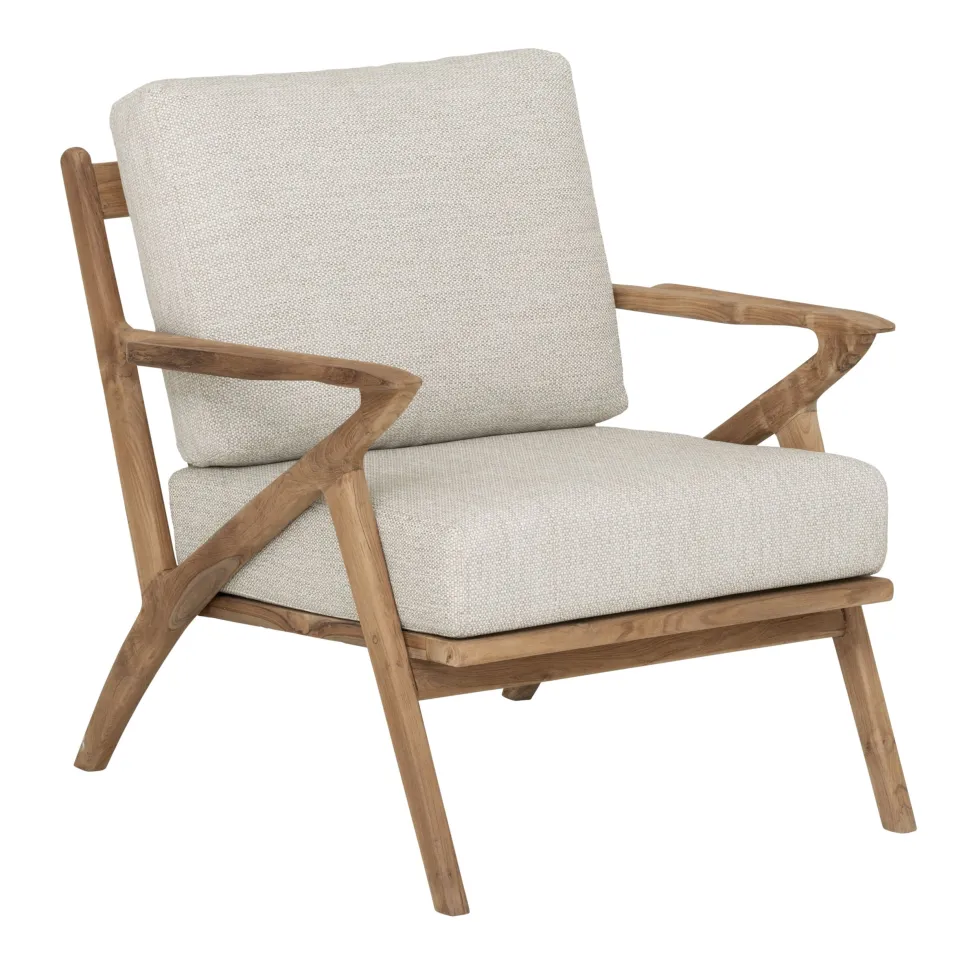 Fauteuil Charles Teakhout en stof