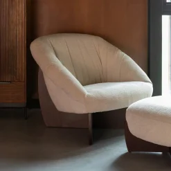 Fauteuil Emilius Bouclé en rubberhout