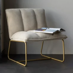 Fauteuil Fie Rib, kleur Zand