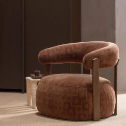 Fauteuil Foon 3D structuurstof en hout