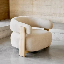 Fauteuil Granite Chenille en naturel essenhout