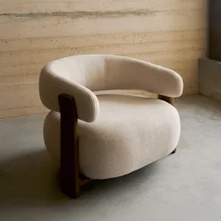 Fauteuil Granite Chenille en noten essenhout