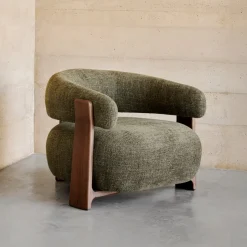 Fauteuil Granite Chenille en noten essenhout