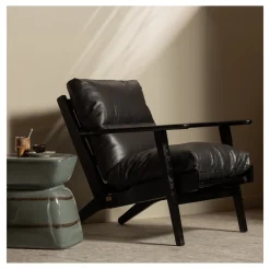 Fauteuil Houston Acaciahout, kleur Zwart