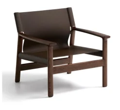 Fauteuil Jan Leder en essenhout