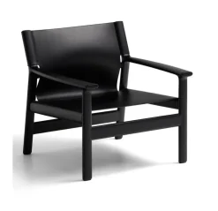 Fauteuil Jan Leder en essenhout