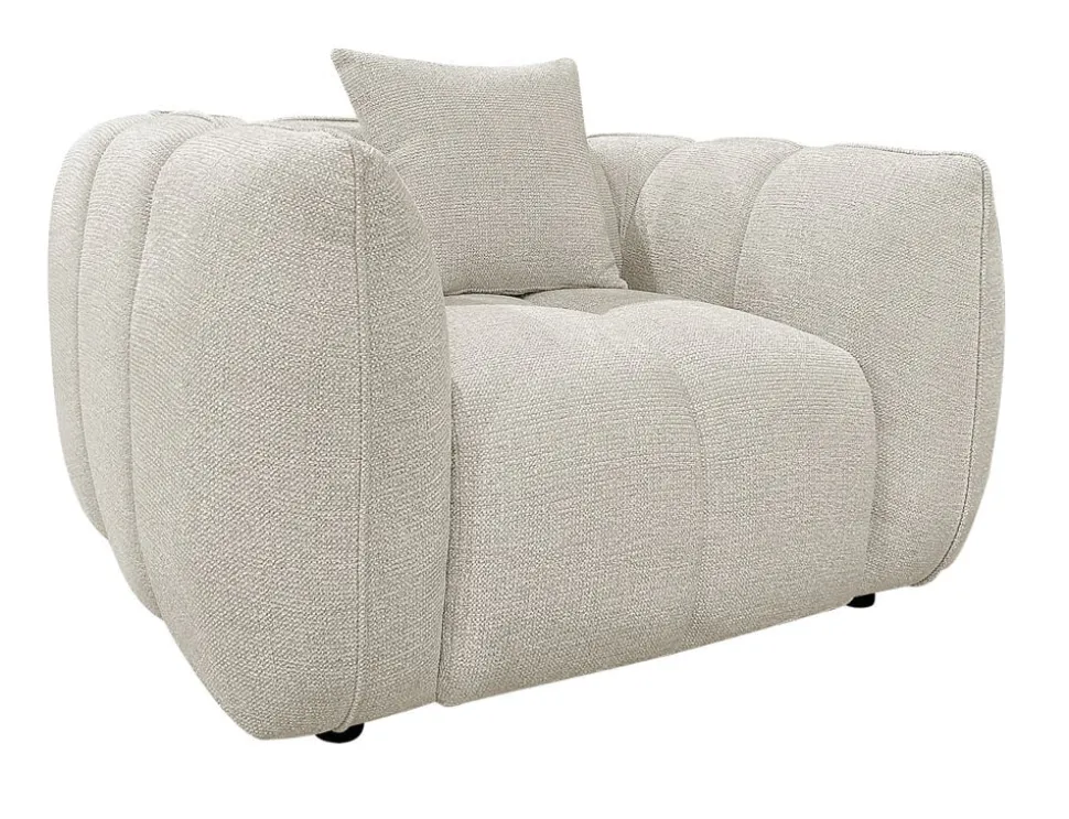 Fauteuil Jezebel Geweven stof, kleur Crème
