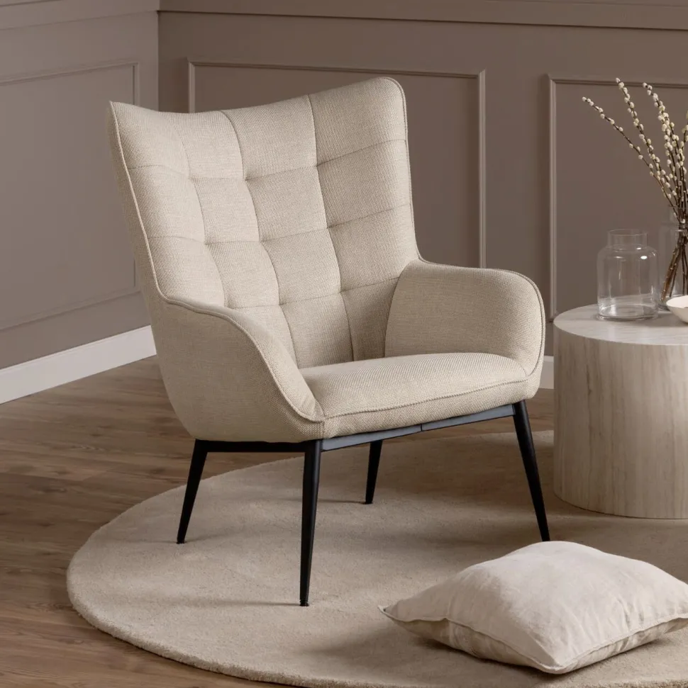 Fauteuil Kittie stof, kleur Beige