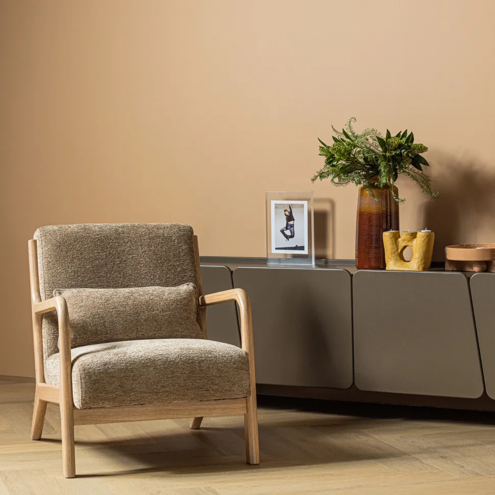 Fauteuil Mark Chenille, kleur Zand