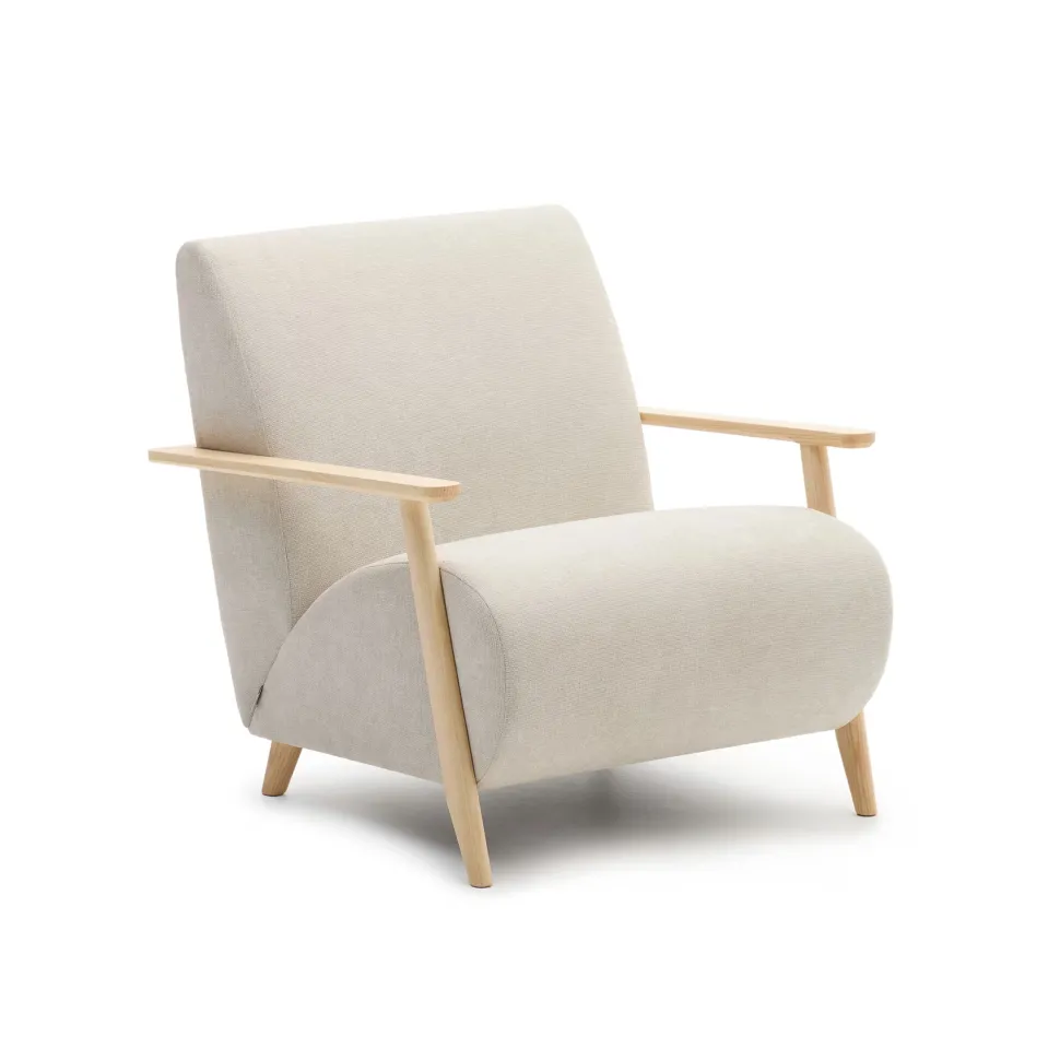 Fauteuil Meghan Chenille, kleur Beige/Naturel